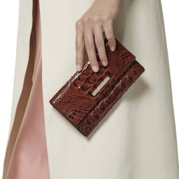 Brahmin Handbags - Brahmin Cordelia Brown‎ Pecan Melbourne Croc Embossed Wallet